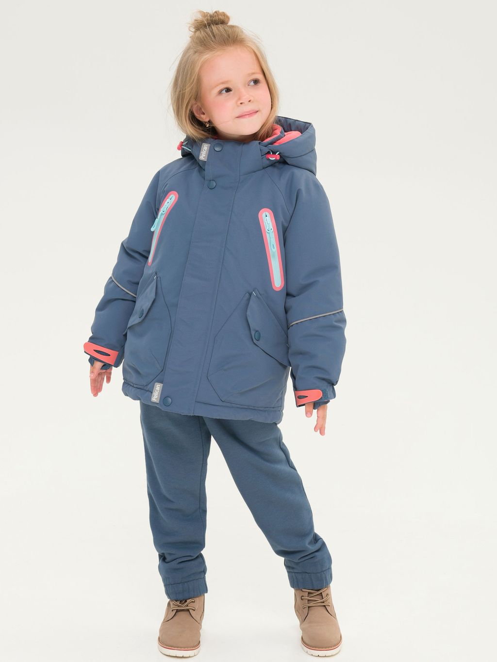 PELICAN, куртка для девочек, Темно-серый