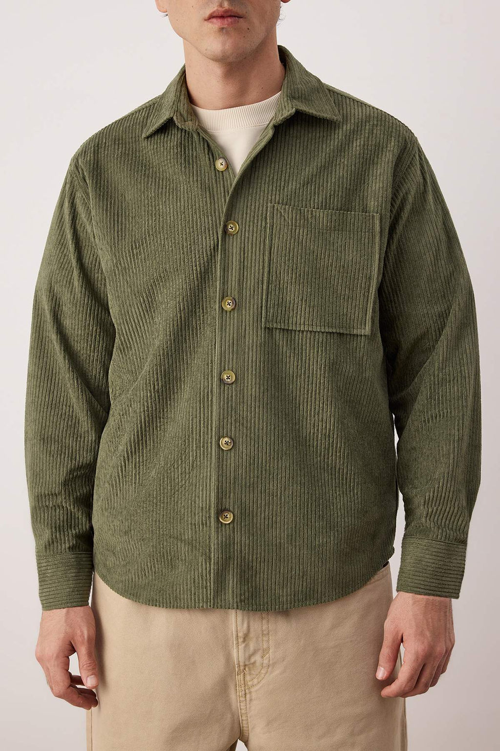 Haki Regular Erkek Gomlek TMNAW26GO00021