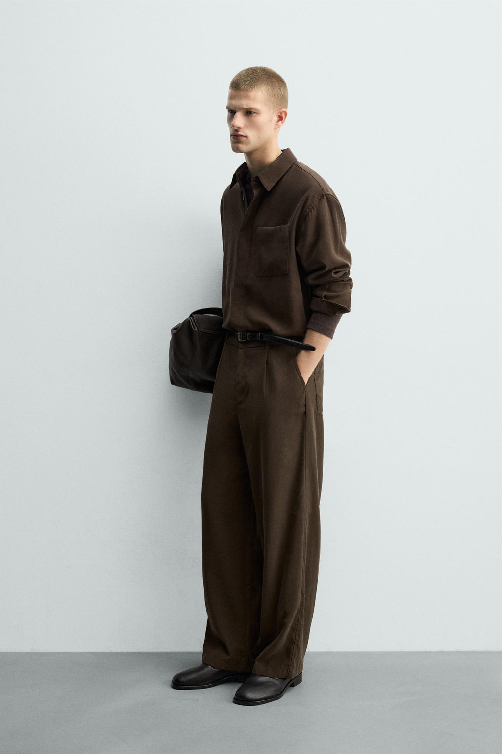 CAMISA FLUIDA RELAXED FIT / Marr?n - Zara фото 4