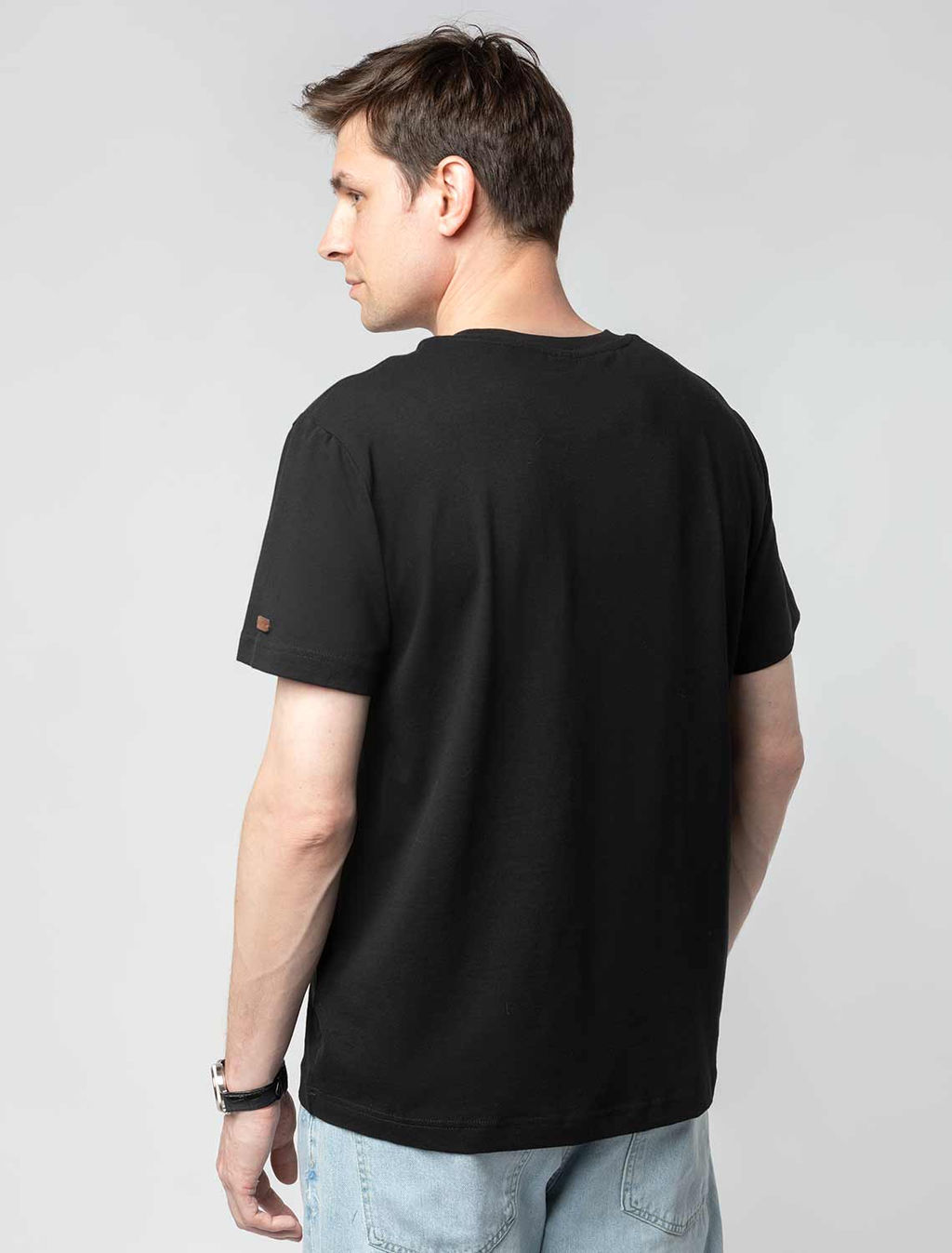 VILATTE / Футболка мужская черная с принтом  фото 4