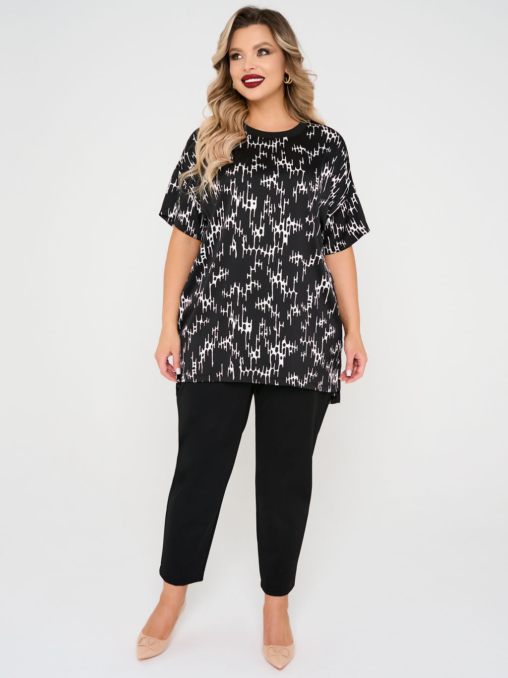 Блузка 0087-29 черный матовый