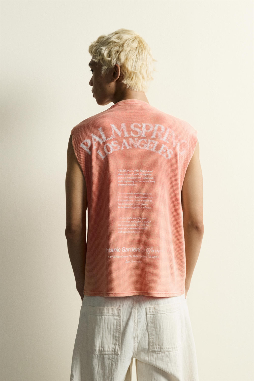 CAMISETA TANK PUNTO ESTAMPADO / Coral rojo
