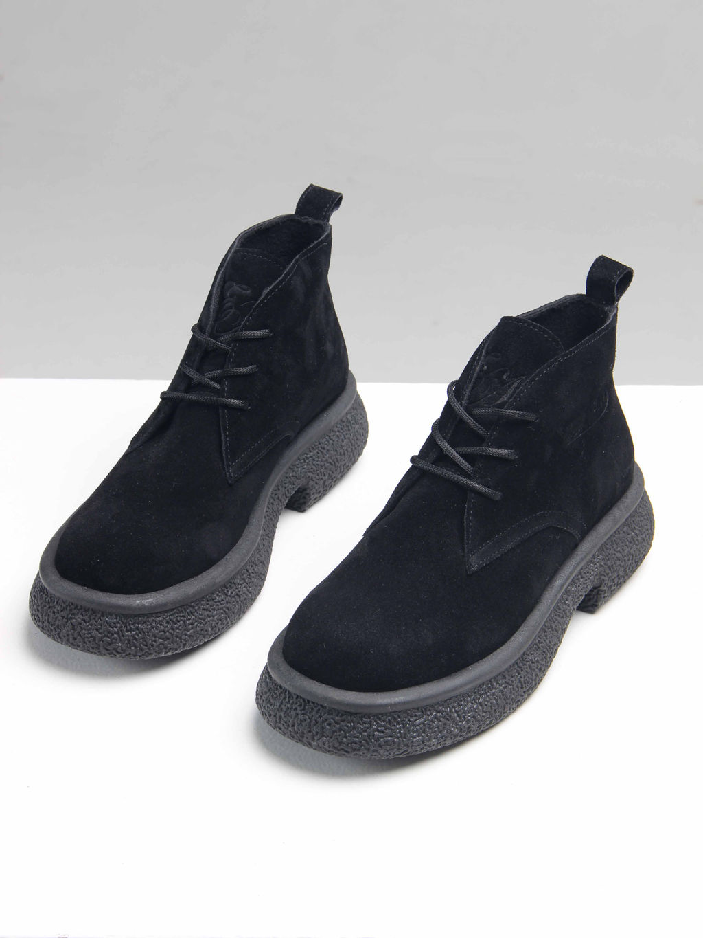 Ботинки 308.агатаbl. чёрный замша/Байка