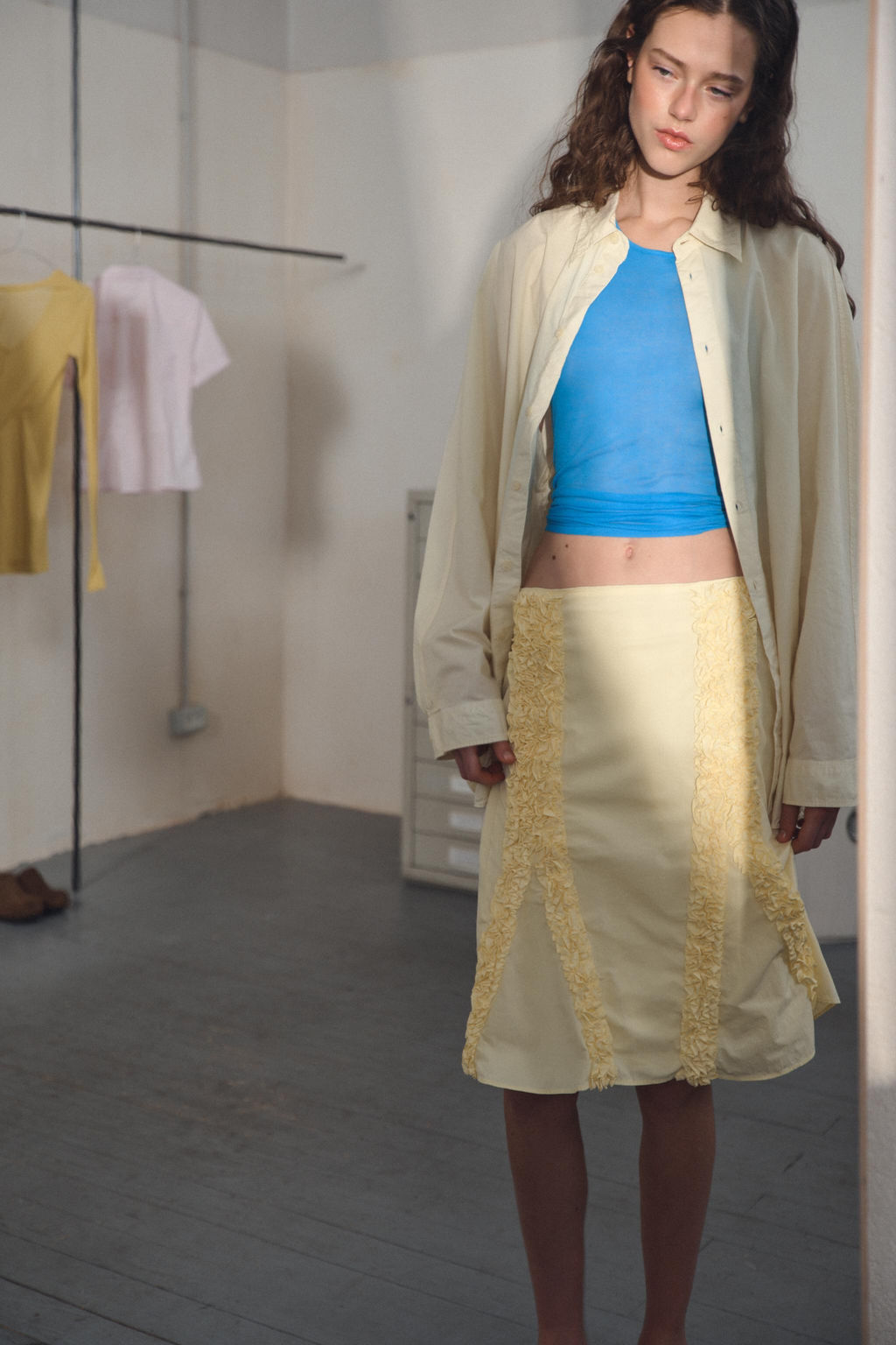 CAMISA OVERSIZE POPEL?N / Amarillo claro - Zara фото 5