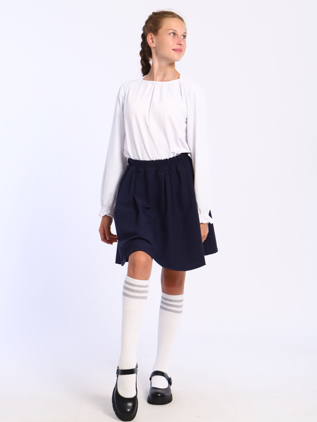 Лонгслив Анечка серо-голубой Ладошки  фото 31