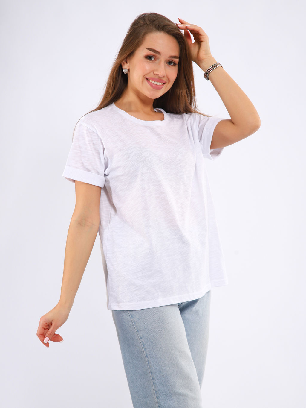 Футболка-паутинка женская 6-206д (белый)