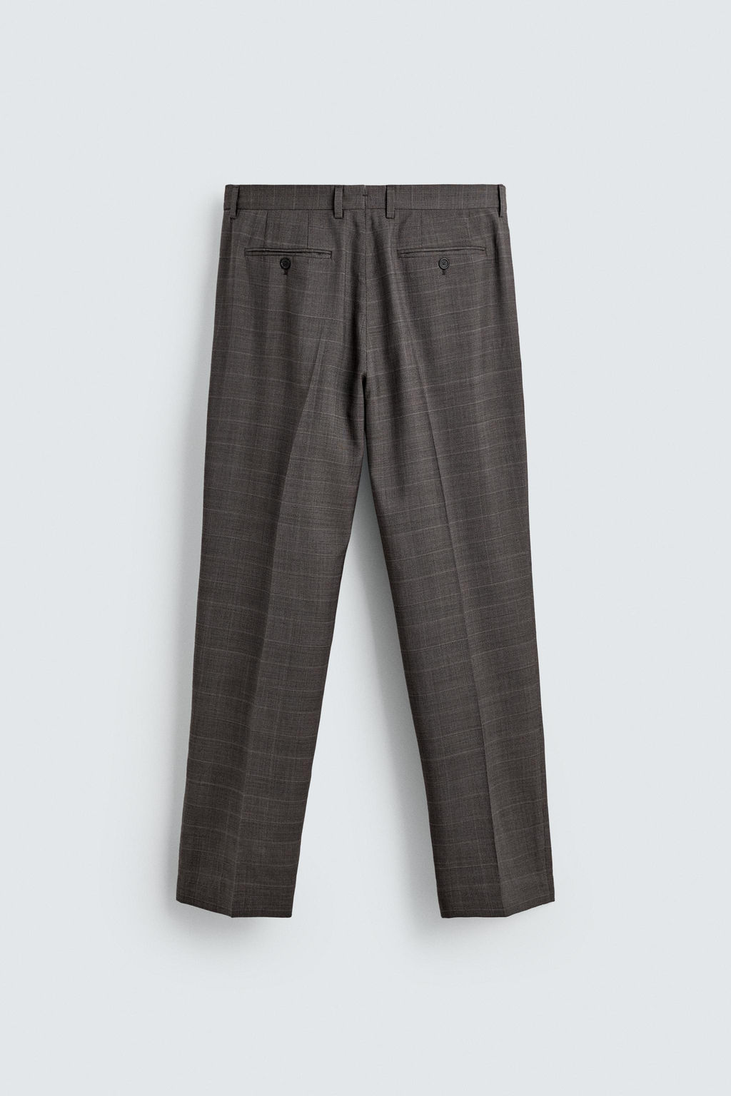 PANTAL?N TRAJE CUADROS 100% LANA / Marr?n - Zara фото 6