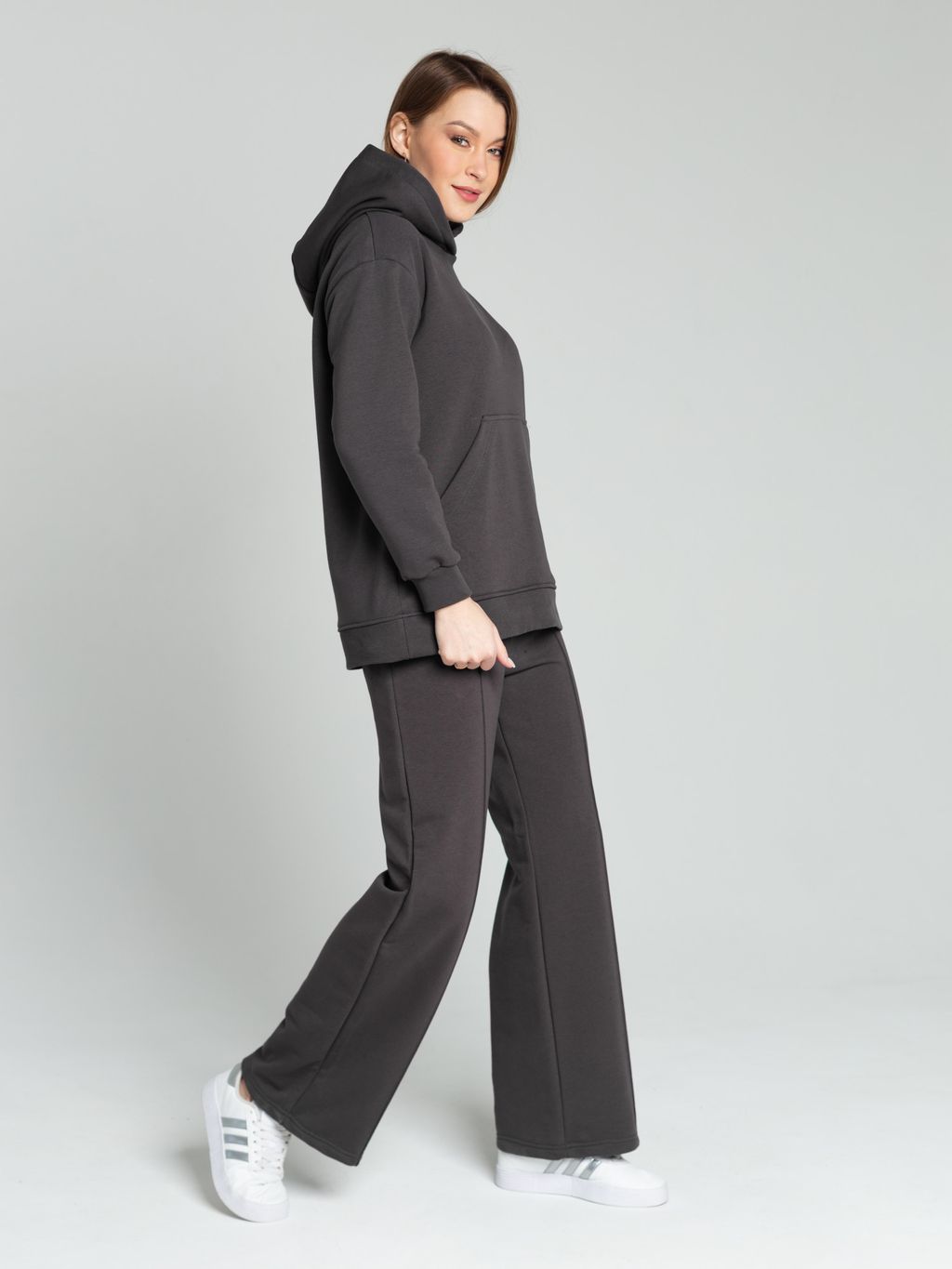 Брюки женские футер 3-х нитка петля ПАЛАЦЦО ГРАФИТ - Domtrik фото 2