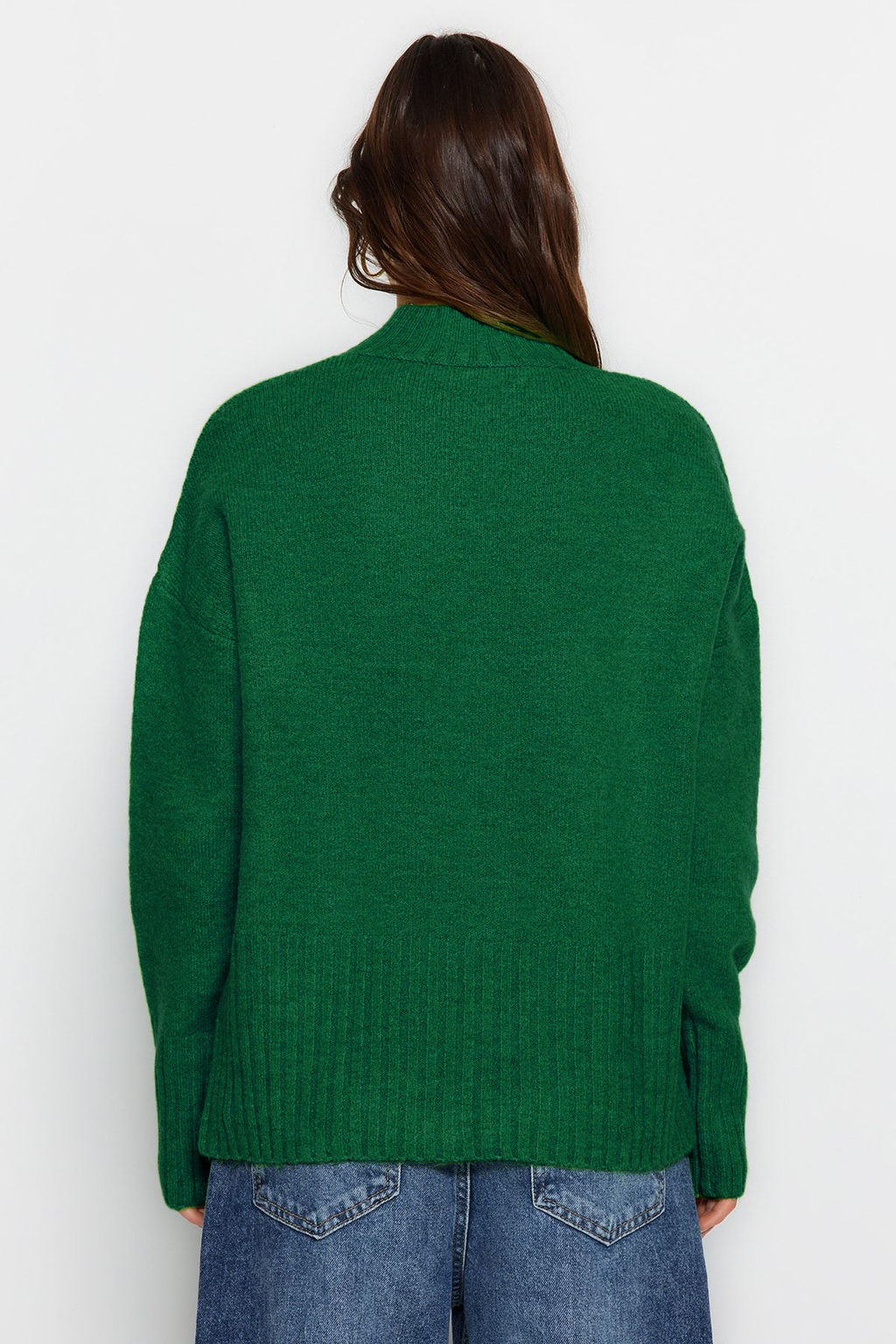 Bordo Genis Kal?p Yumusak Dokulu Basic Triko Kazak TWOAW23KZ00490 - Trendyolmilla фото 14
