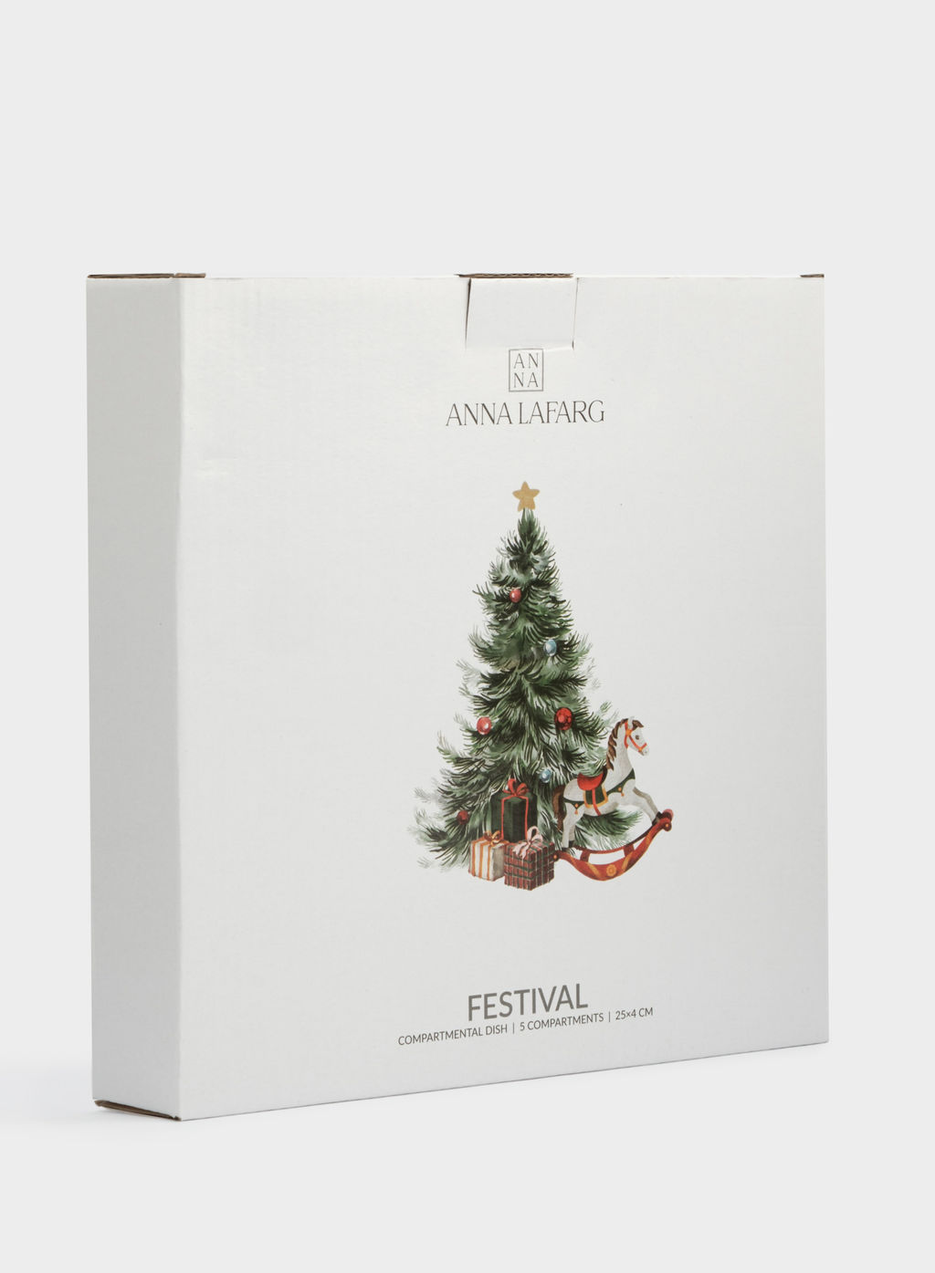 Менажница, 25 см, 5 отд, керамика, зеленая, Лошадка у елки, Festival - Anna lafarg фото 6
