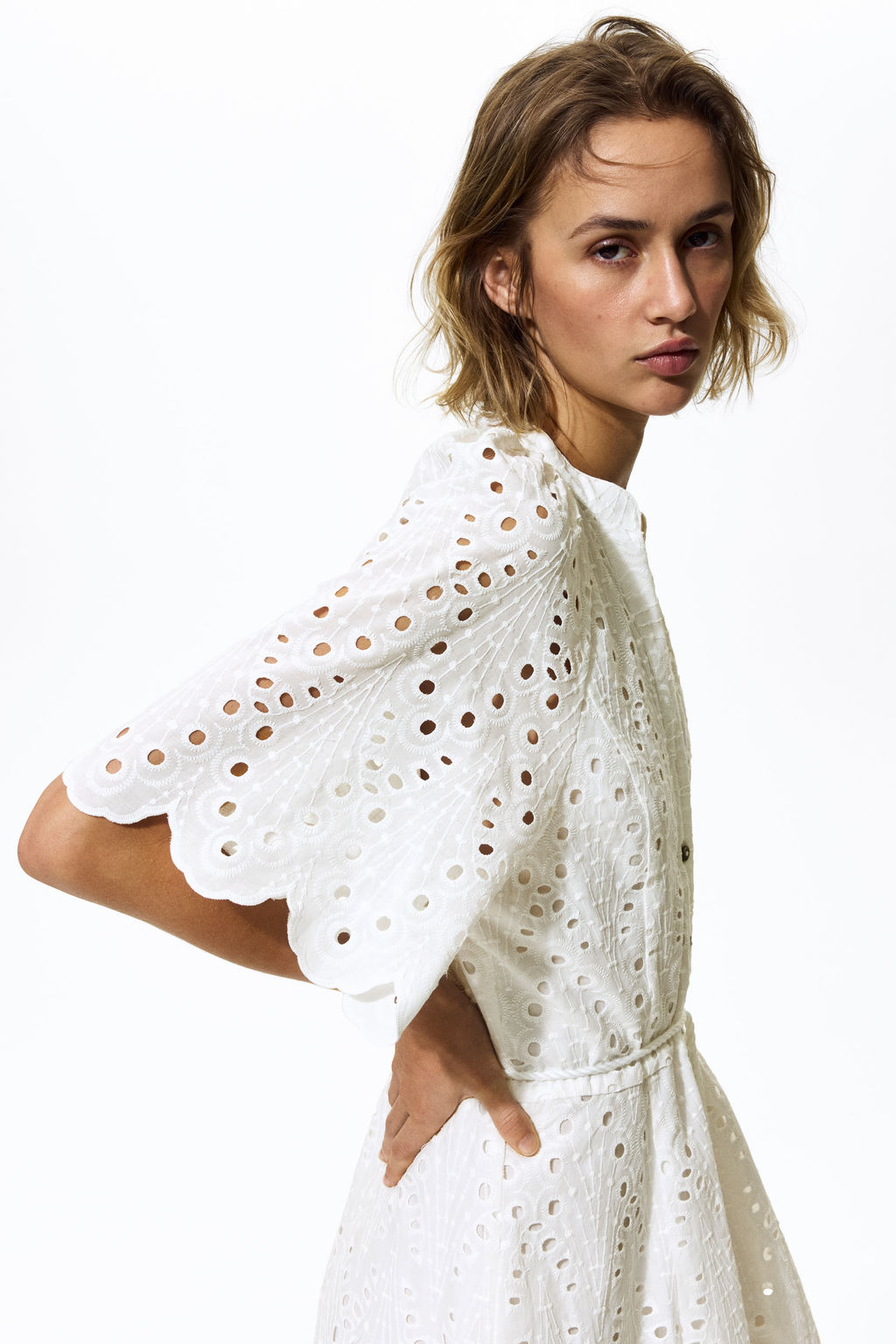 Vestido camisero con bordado ingl?s - H&m фото 3