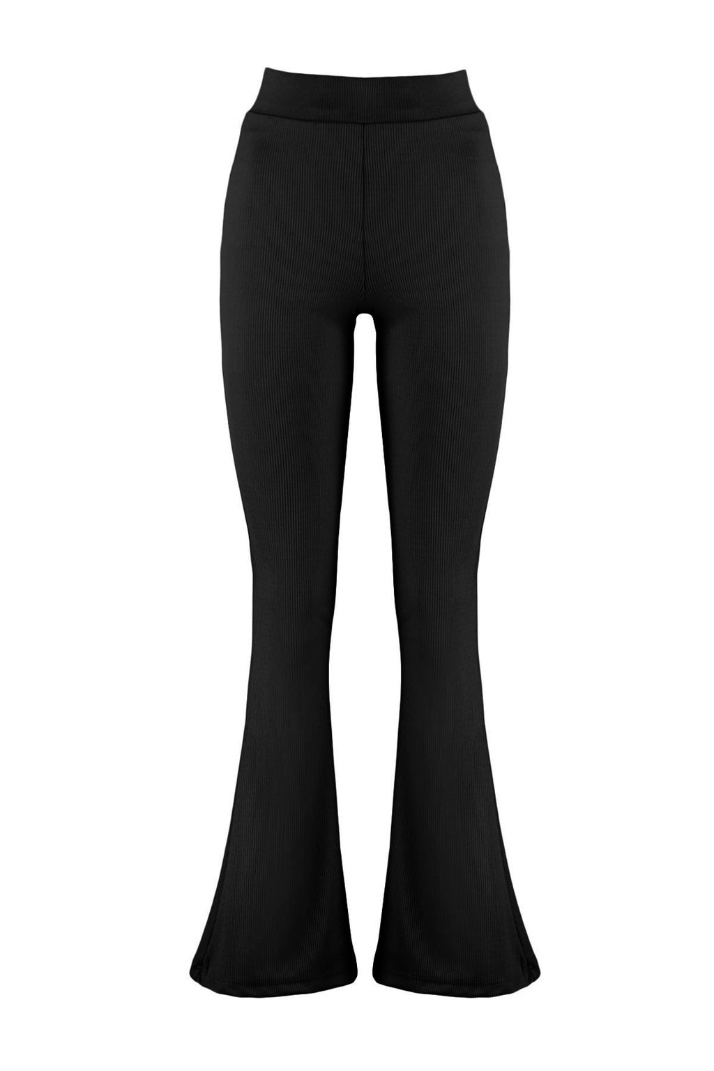 Siyah Fitilli Flare/Ispanyol Paca Yuksek Bel Esnek Orme Tayt Pantolon TWOSS23PL00135