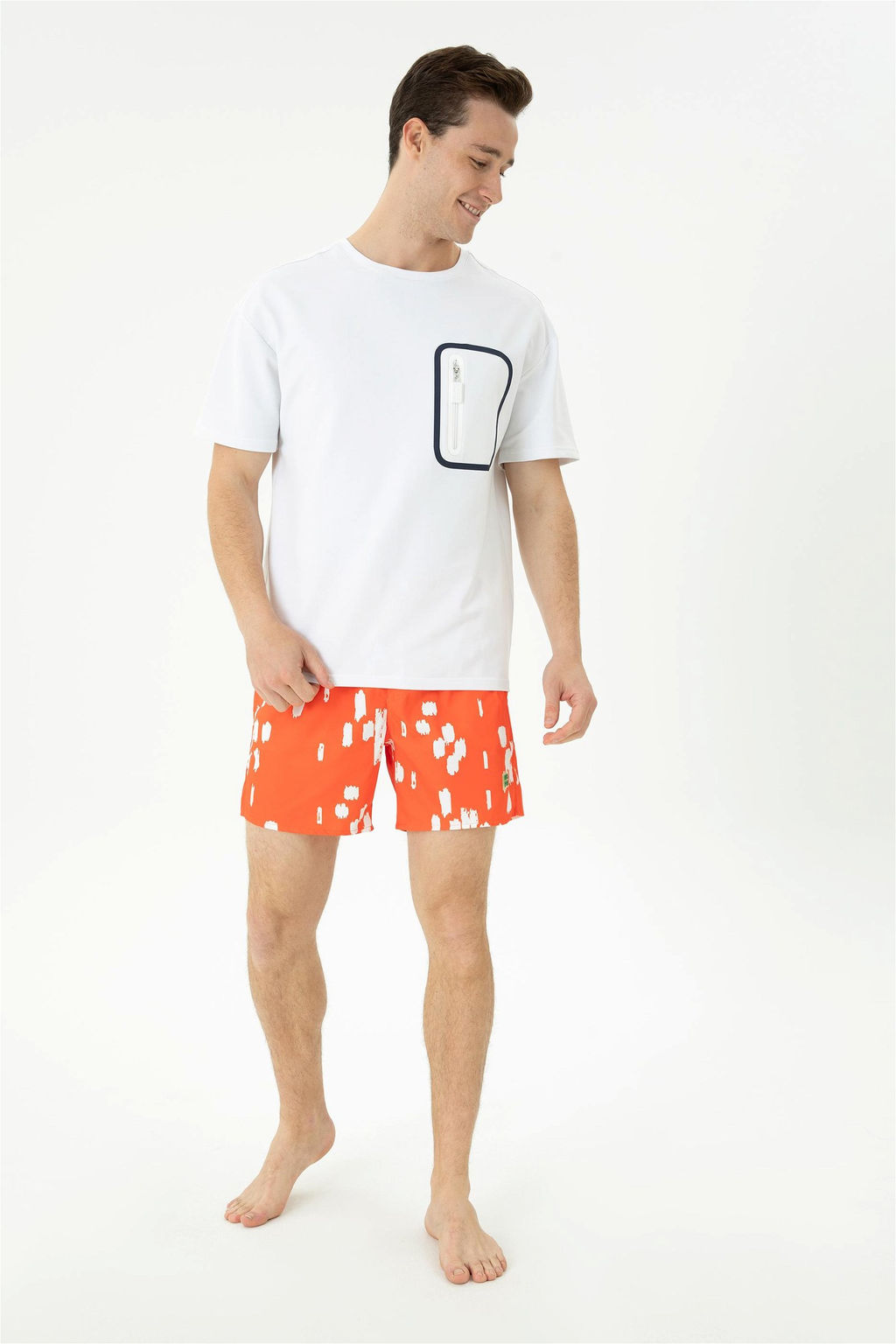 Мужские оранжевые шорты для плавания - U.s. polo assn фото 3