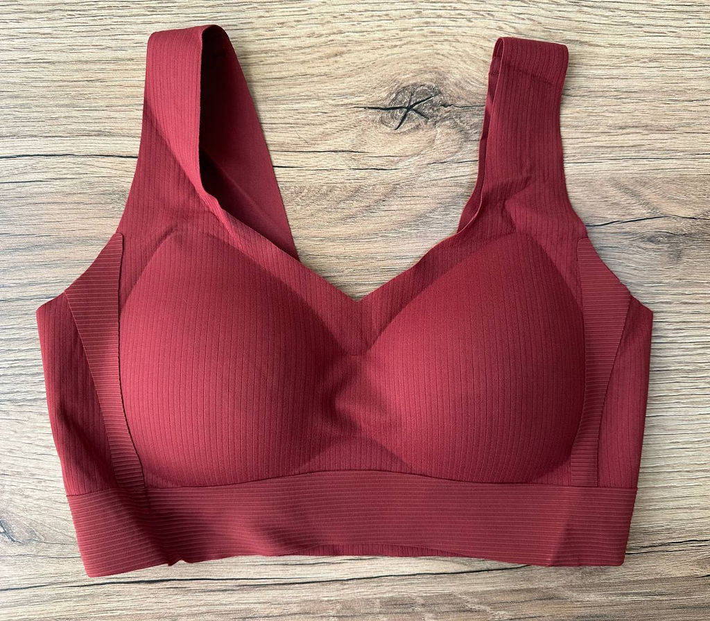K13027 Топ с чашками бесшовный БОРДОВЫЙ
