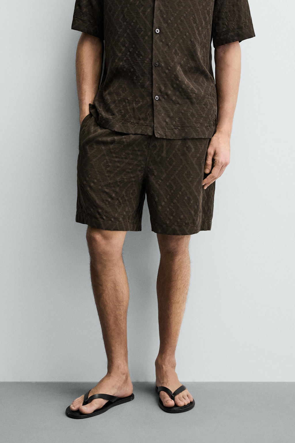 BERMUDA JACQUARD GEOM?TRICO / Marr?n - Zara фото 10