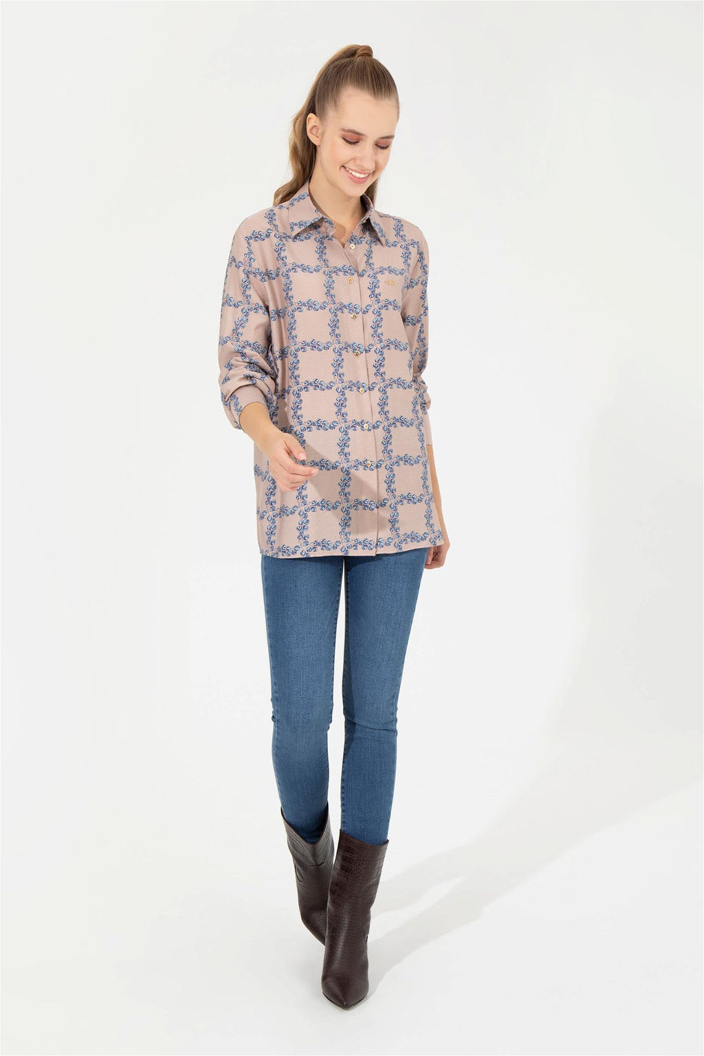 Женская рубашка с длинным рукавом Stone Неожиданная скидка в корзине - U.s. polo assn фото 4