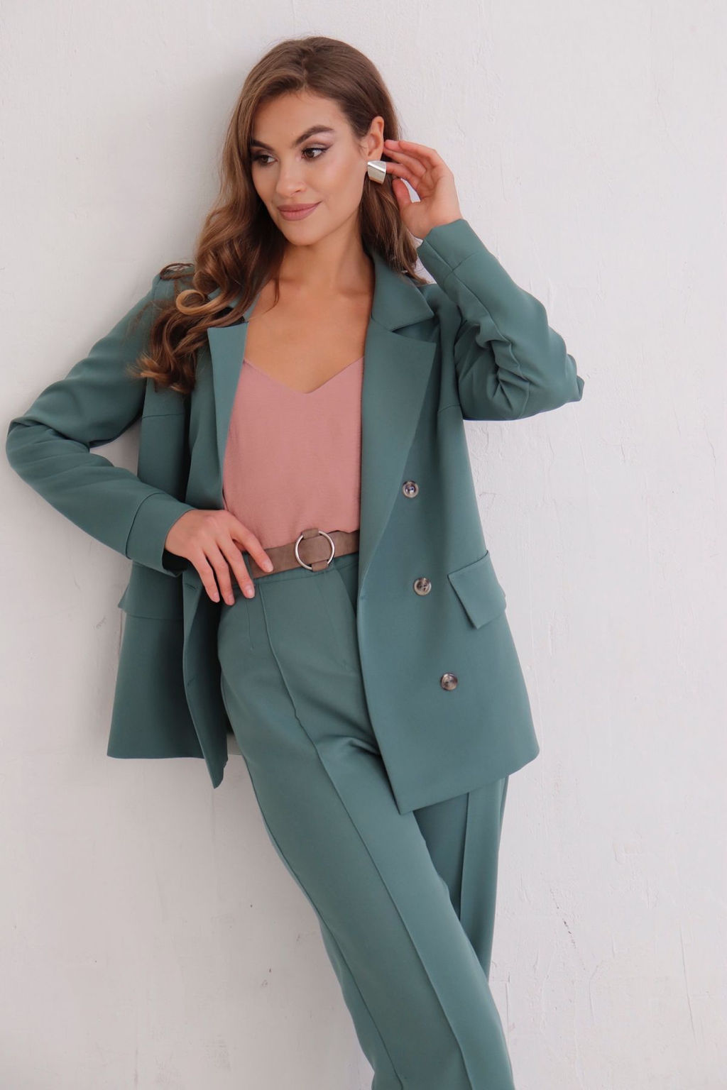 Костюм брючный в пыльном зелёном - Martichelli фото 3