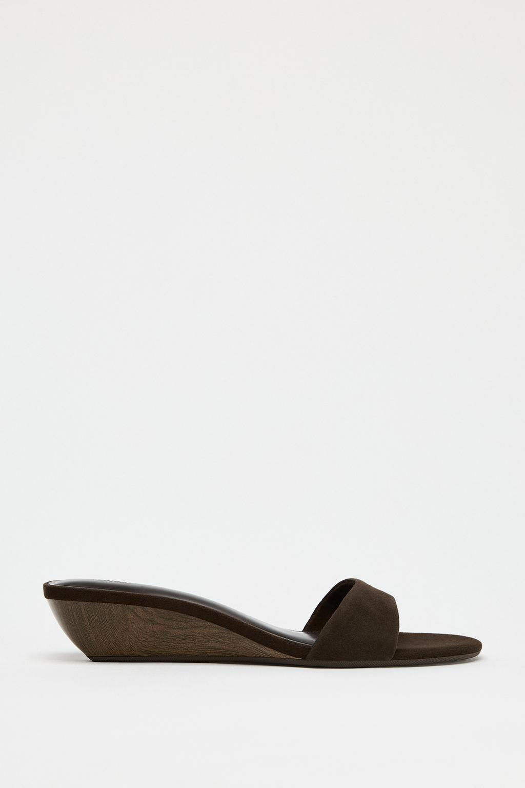 SUEDE WEDGE SANDALS - Zara фото 3