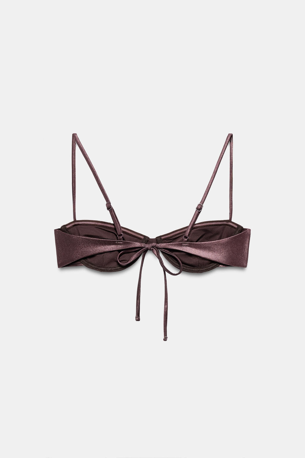 TOP BIKINI AROS EFECTO METALIZADO / Marr?n - Zara фото 5