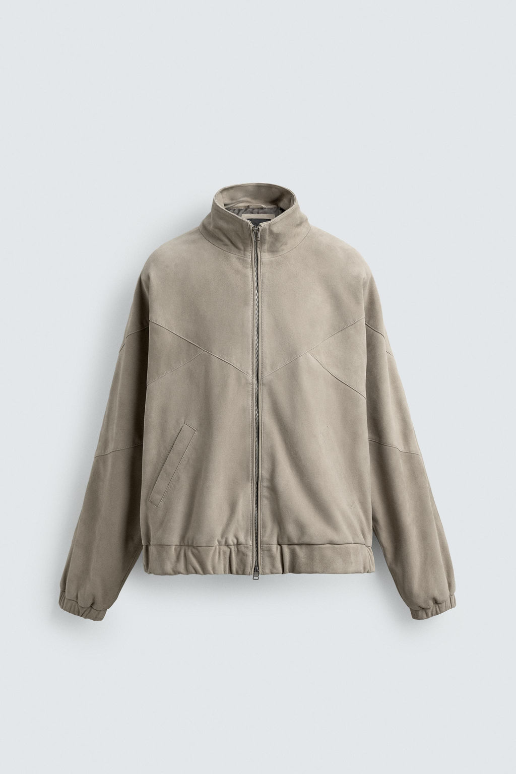 CAZADORA RELAXED FIT PIEL ANTE / Gris topo - Zara фото 7