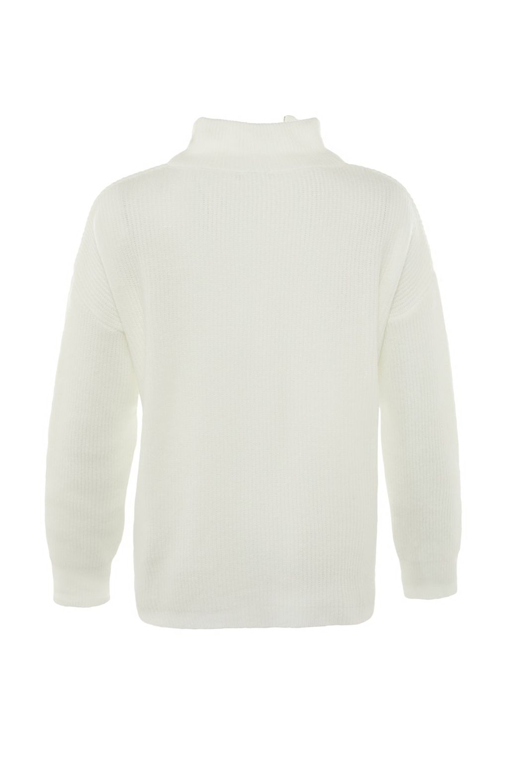 Ekru Yumusak Dokulu Fermuarl? Triko Kazak TWOAW20XS0009