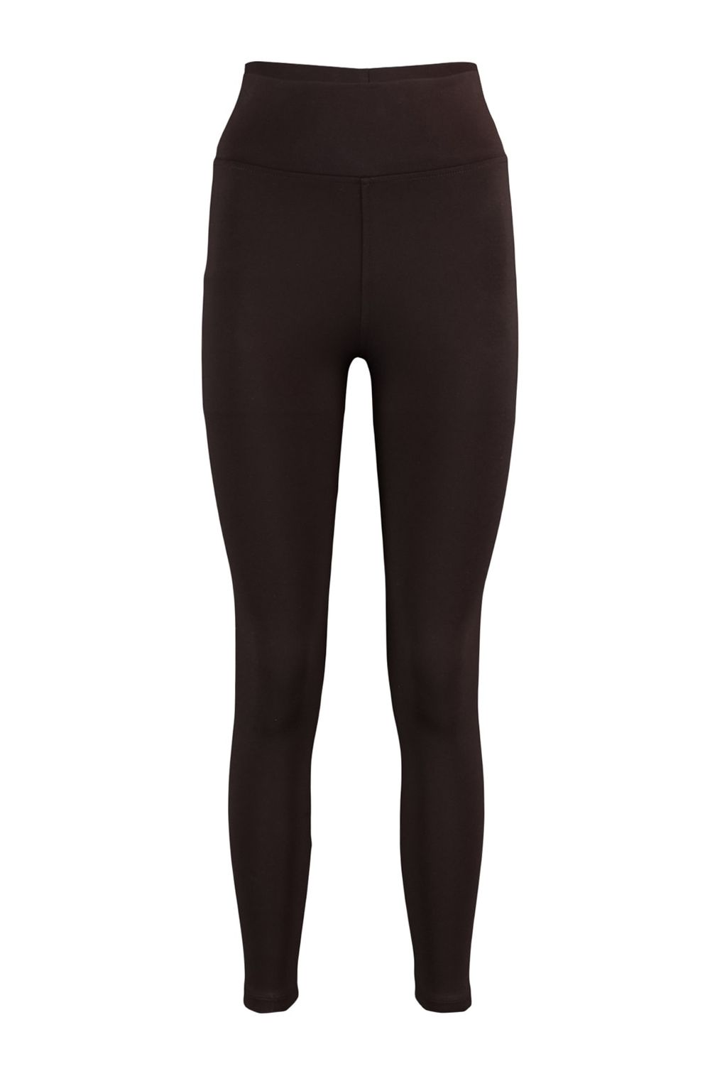 Siyah Yuksek Bel Basic Beli Lastikli Interlok Orme Tayt TWOAW20TA0047 - Trendyolmilla фото 8