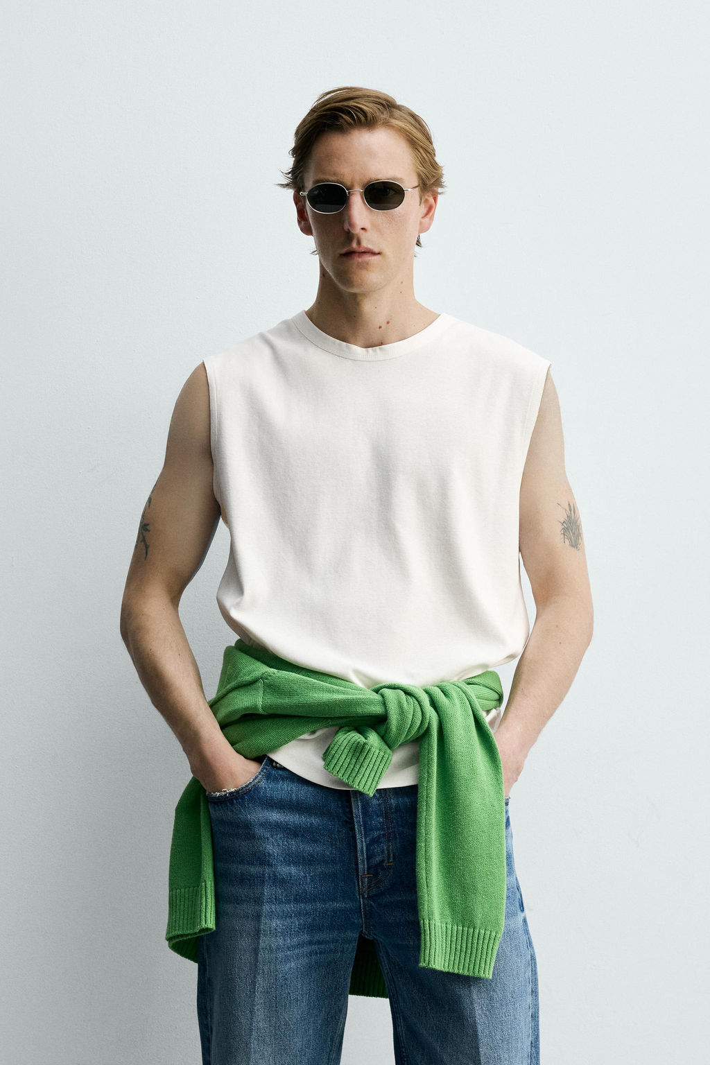 CAMISETA TANK RELAXED FIT / Blanco