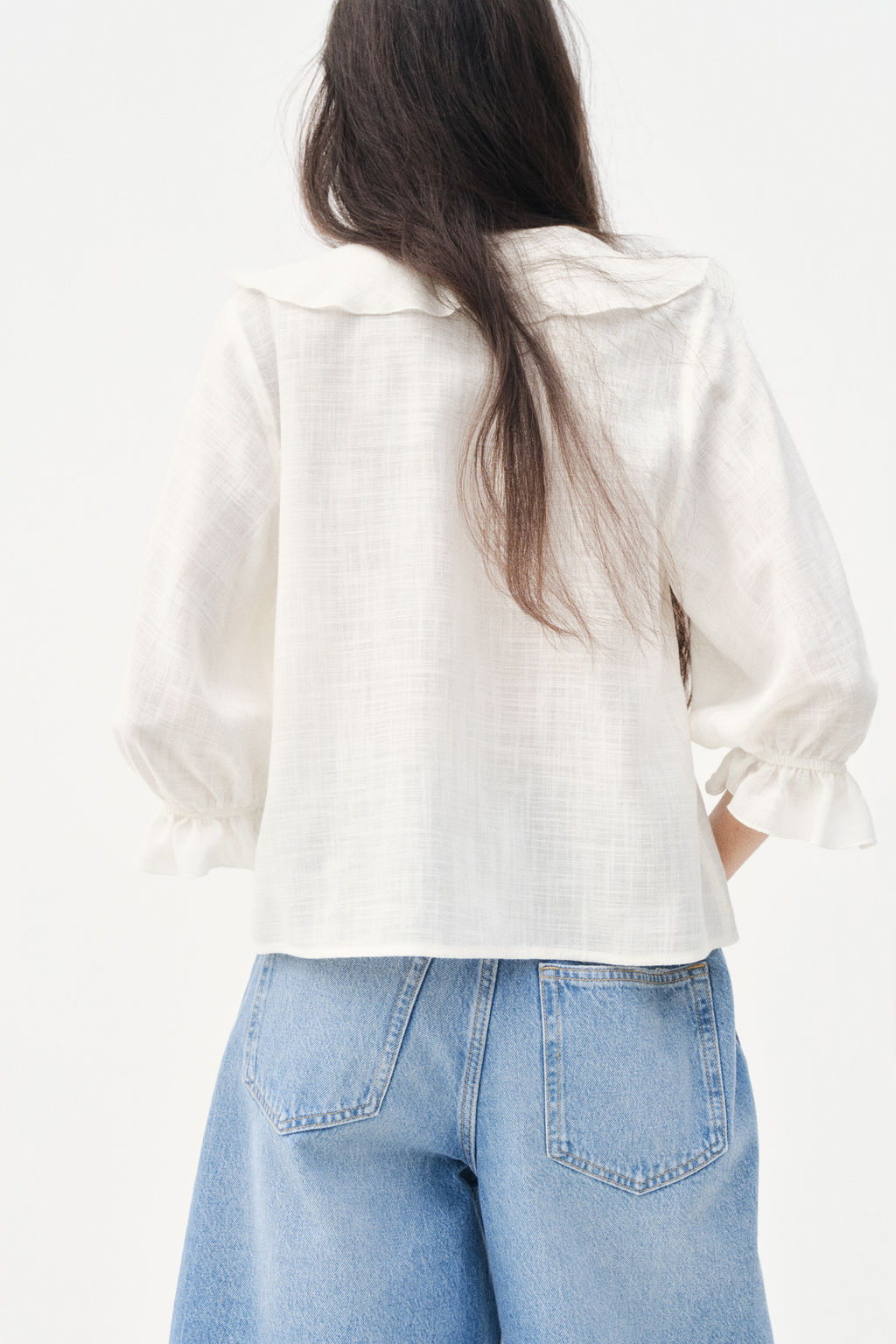 Blusa de volantes en mezcla de algod?n - H&m фото 5