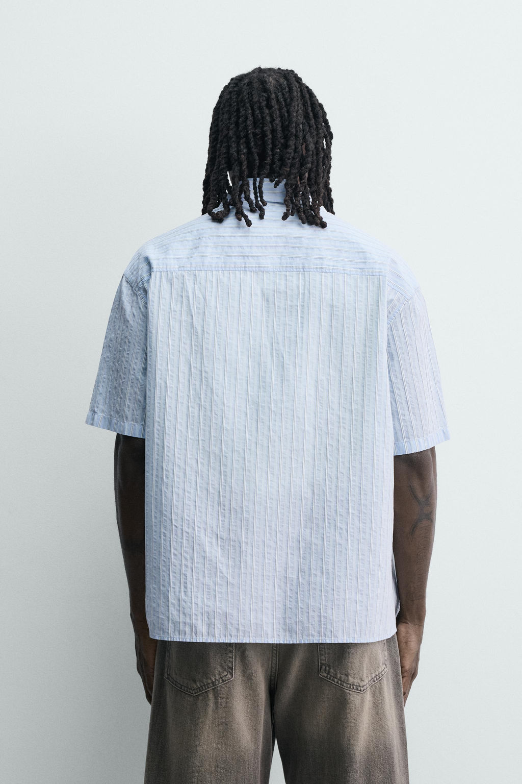 CAMISA BOXY FIT RAYAS / Azul - Zara фото 3