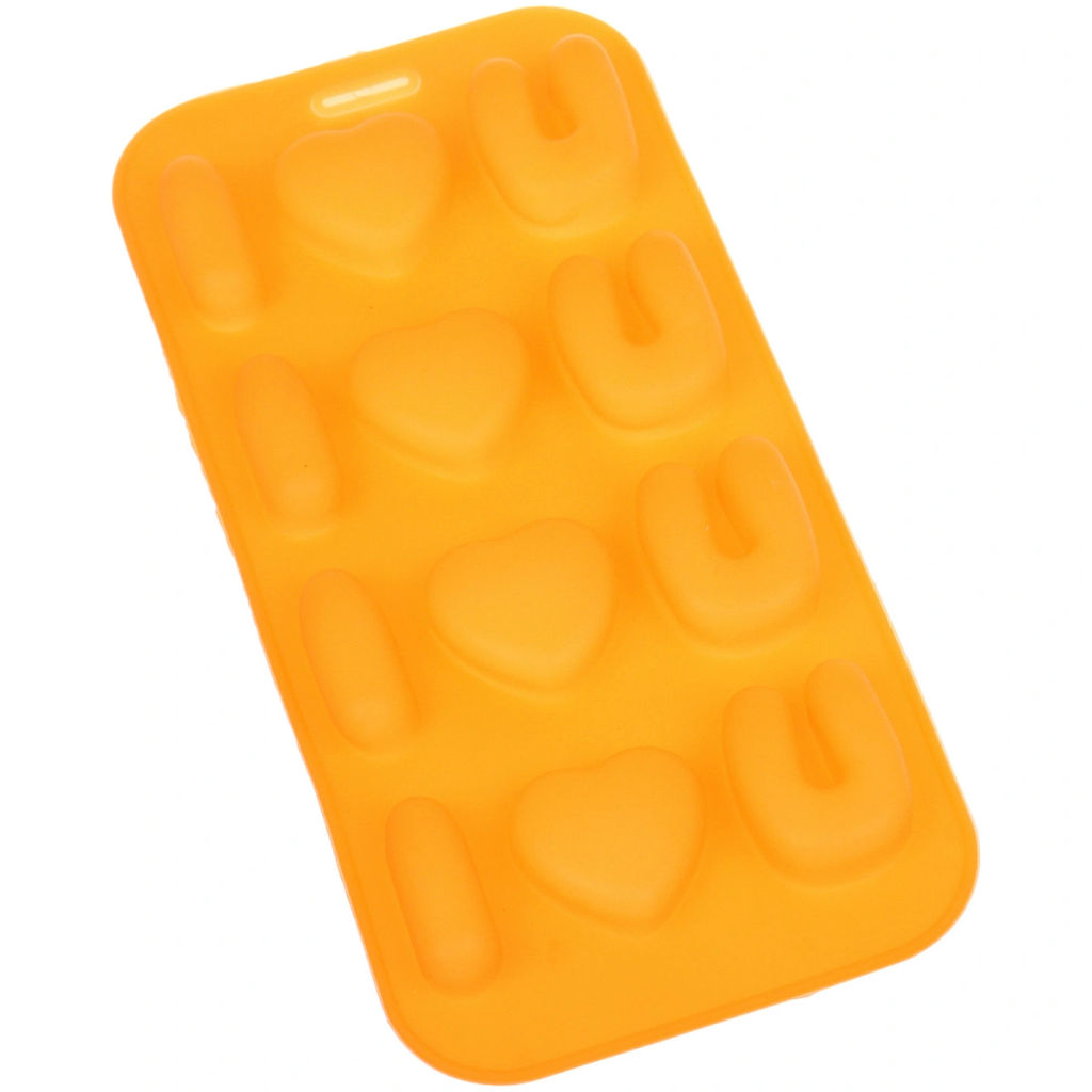 Цена за 3 шт. Форма для льда силиконовая "Любовь" 20*10см, цвета микс