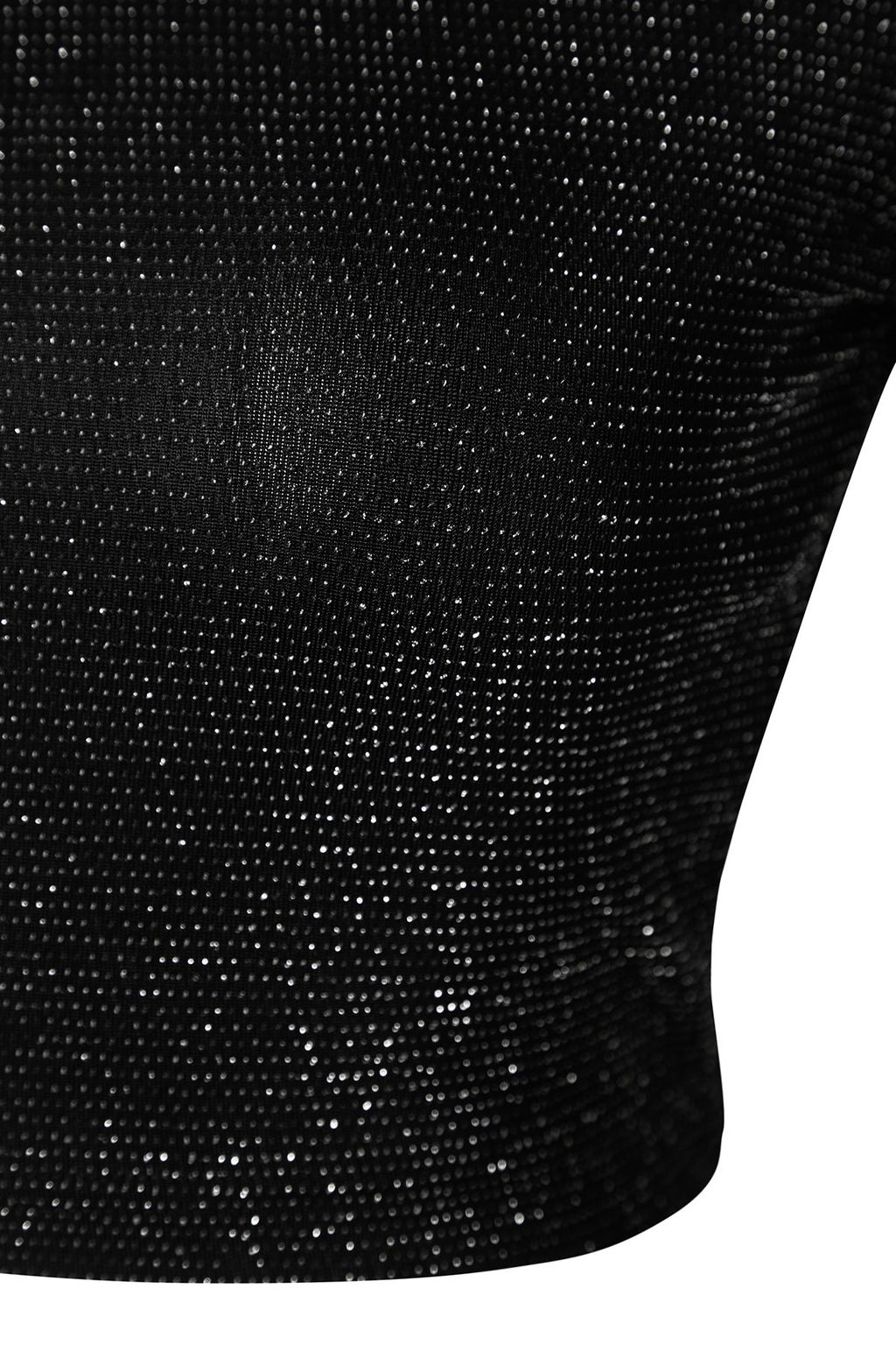 Antrasit Crop S?rt Detayl? Simli Orme Bluz TEDAW25BZ00043