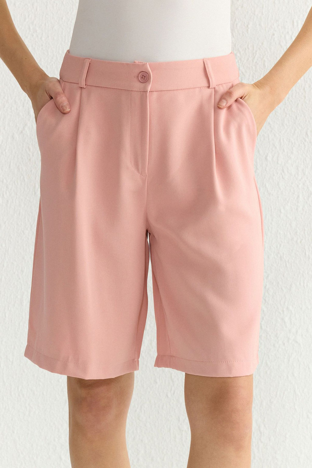 TRENDYOLMILLA Pembe Diz Boy Regular City Dokuma Sort & Bermuda TWOSS25SR00026 фото 5