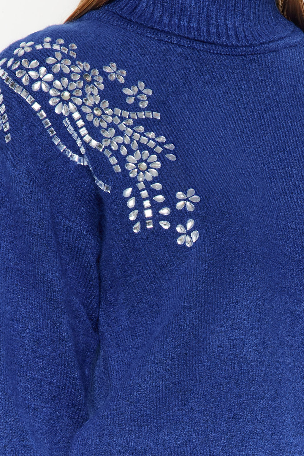 Siyah Yumusak Dokulu Tas Detayl? Bal?kc? Yaka Triko Kazak TWOAW24KZ00188 - Trendyolmilla фото 19