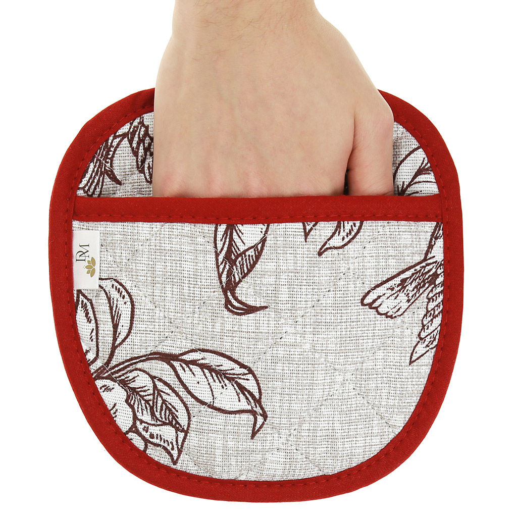 Прихватка с запахом 19х19см Парадиз, форма Яблоко, рогожка 171г/м2, хлопок 100%, наполнитель - ватин 280г/м2, на пластмассовом подвесе, Домашняя мода (Россия) фото 3