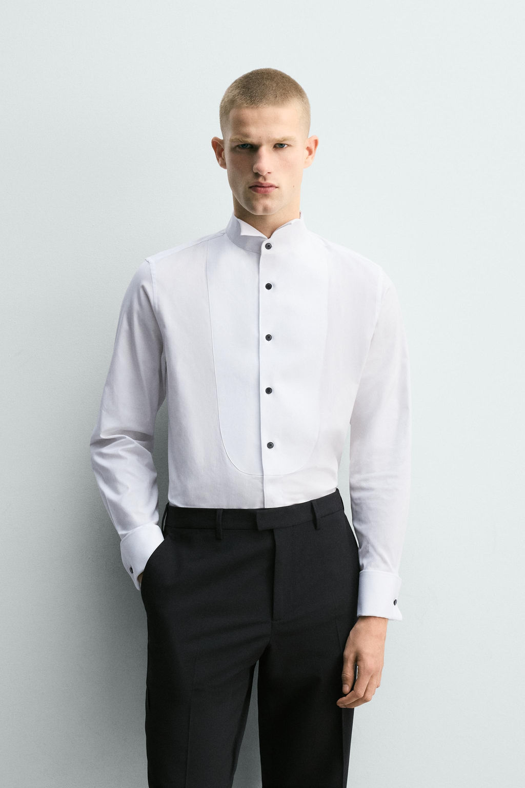 CAMISA SMOKING PU?O GEMELO / Blanco - Zara фото 2