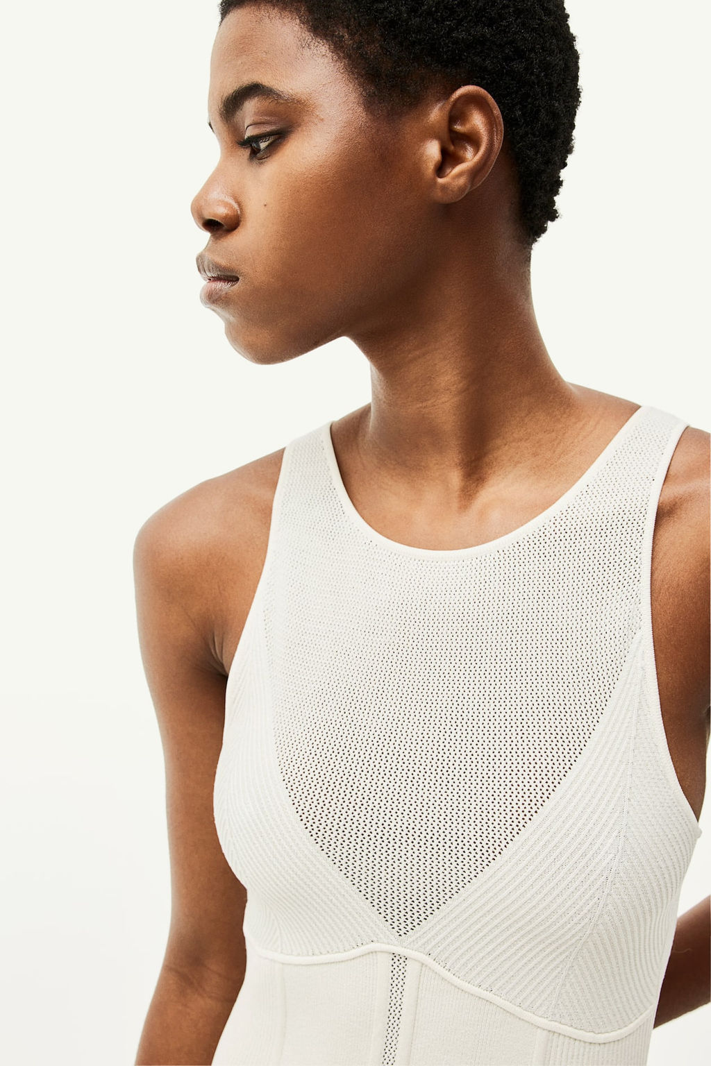 Vestido en punto acanalado con espalda descubierta - H&m фото 3