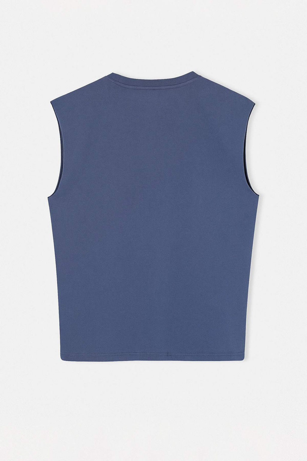 Indigo Oversize/Genis Kesim Uzak Dogu Yaz? Bask?l? %100 Pamuklu Kolsuz T-Shirt/Atlet TMNSS22AL0108