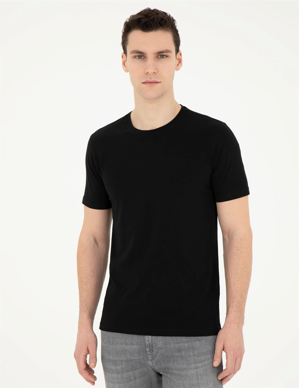Siyah Slim Fit Basic Ti__rt - Pierre cardin фото 3