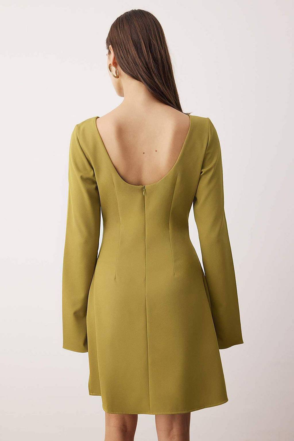 Yag Yesil Duz Cep Detayl? K?sa / Mini Dokuma Elbise TWOAW26EL00183 - Trendyolmilla фото 4