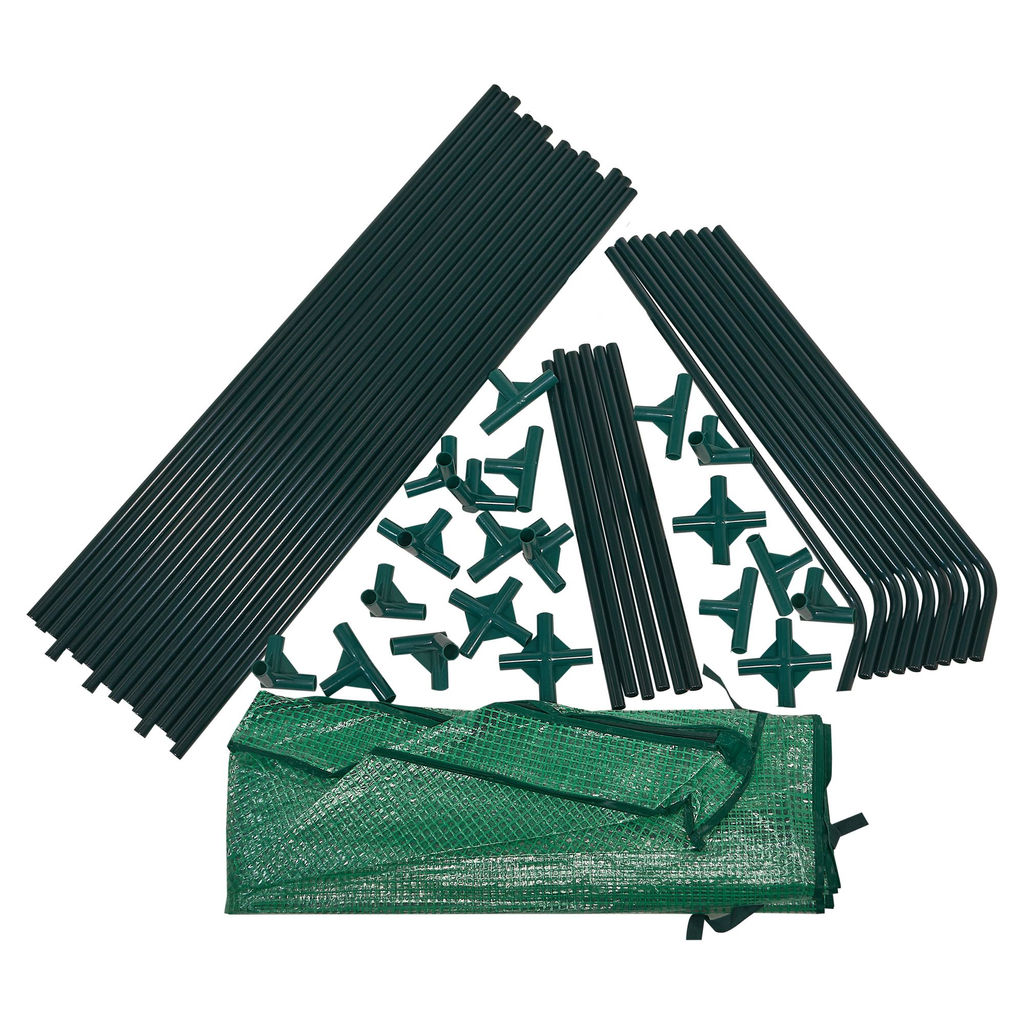UGH-S32 L270 GREEN/GREEN Парник уличный, 270x90x90см. Металлическая труба в ПВХ, цвет зеленый. Тент из армированного полиэтилена 135г/м2, цвет сетки зеленый. TM ФитоЛето