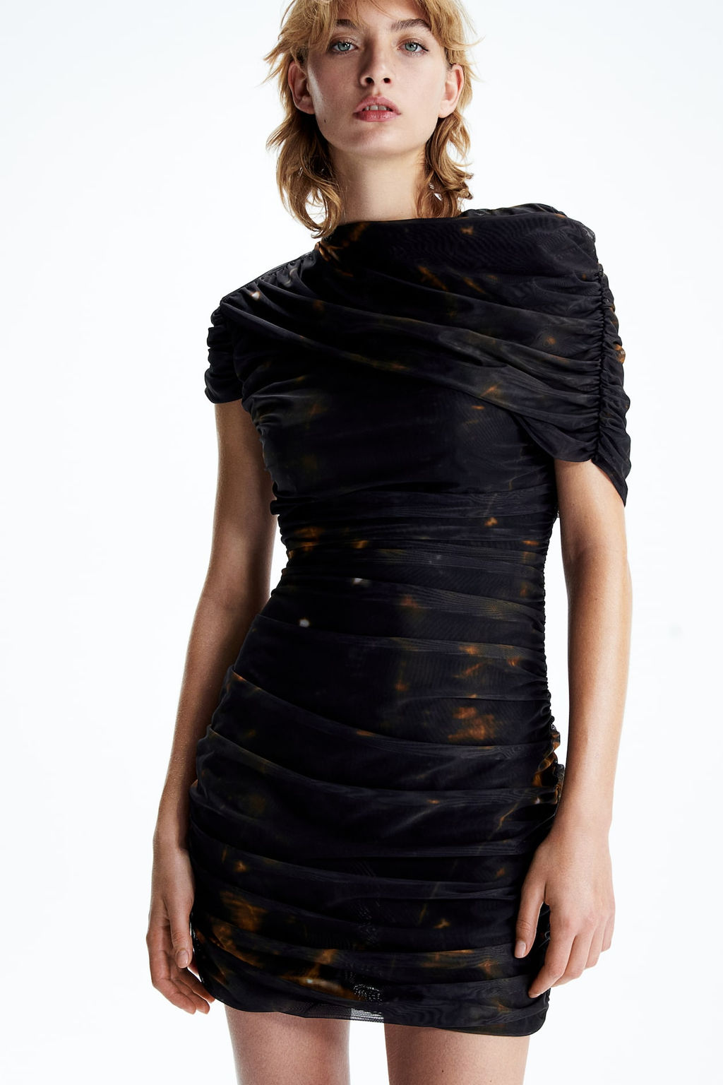 Vestido drapeado de malla - H&m фото 2
