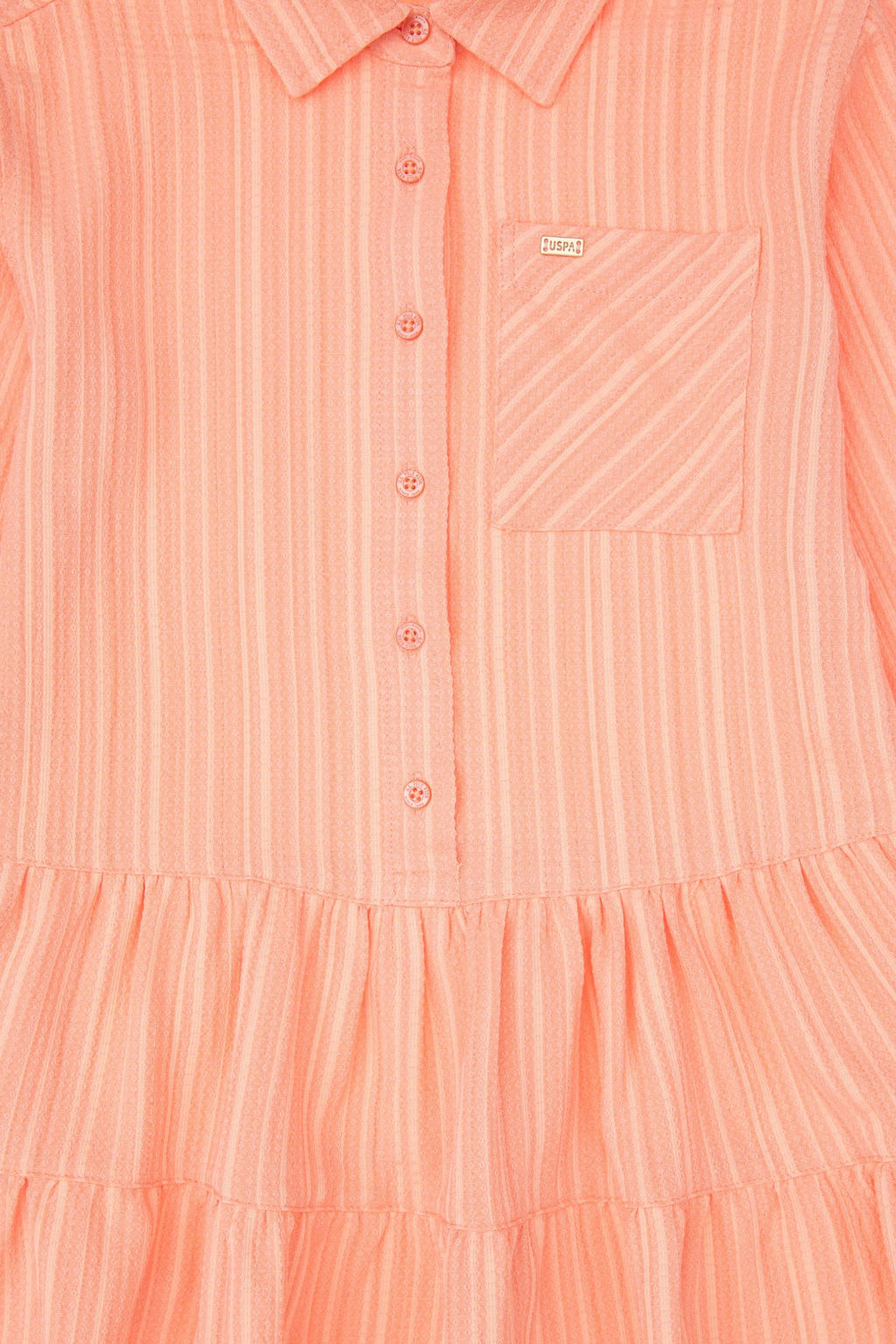 Тканое платье цвета лосося для девочки Неожиданная скидка в корзине - U.s. polo assn фото 5