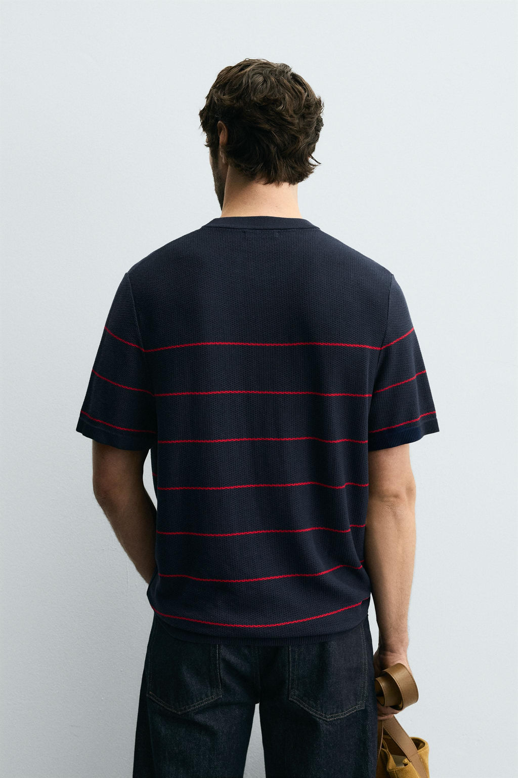 STRIPED JACQUARD KNIT T-SHIRT