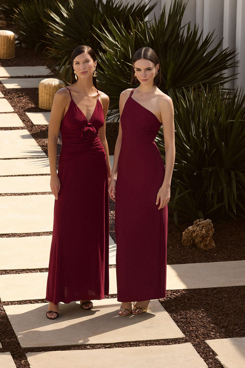 Bordo Gul Detayl? Orme Maxi S?k Abiye Gece Mezuniyet Elbisesi TPRSS25AE00180