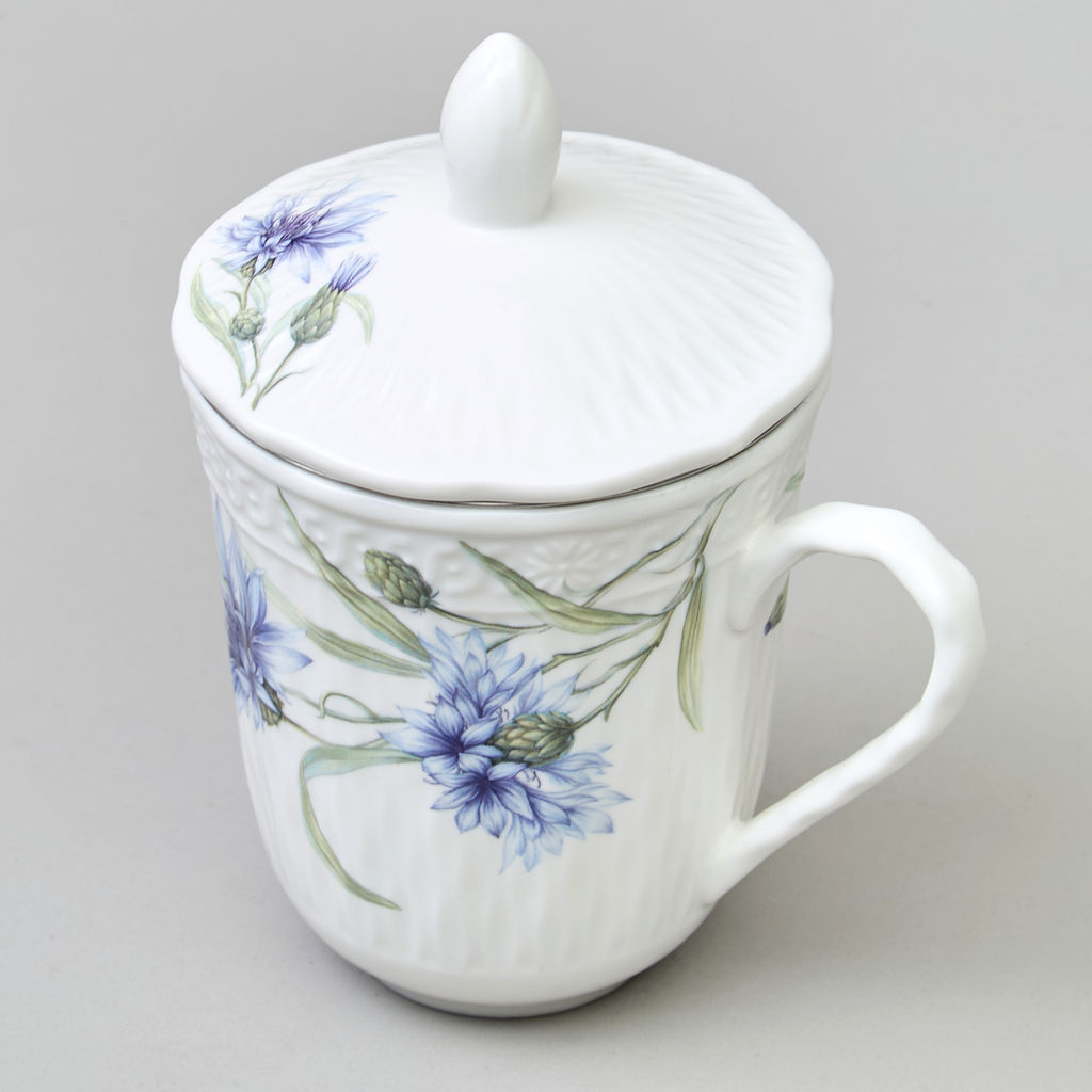 КРУЖКА ЗАВАРОЧНАЯ LEFARD ВАСИЛЬКИ С КРЫШКОЙ И СИТОМ 350 МЛ