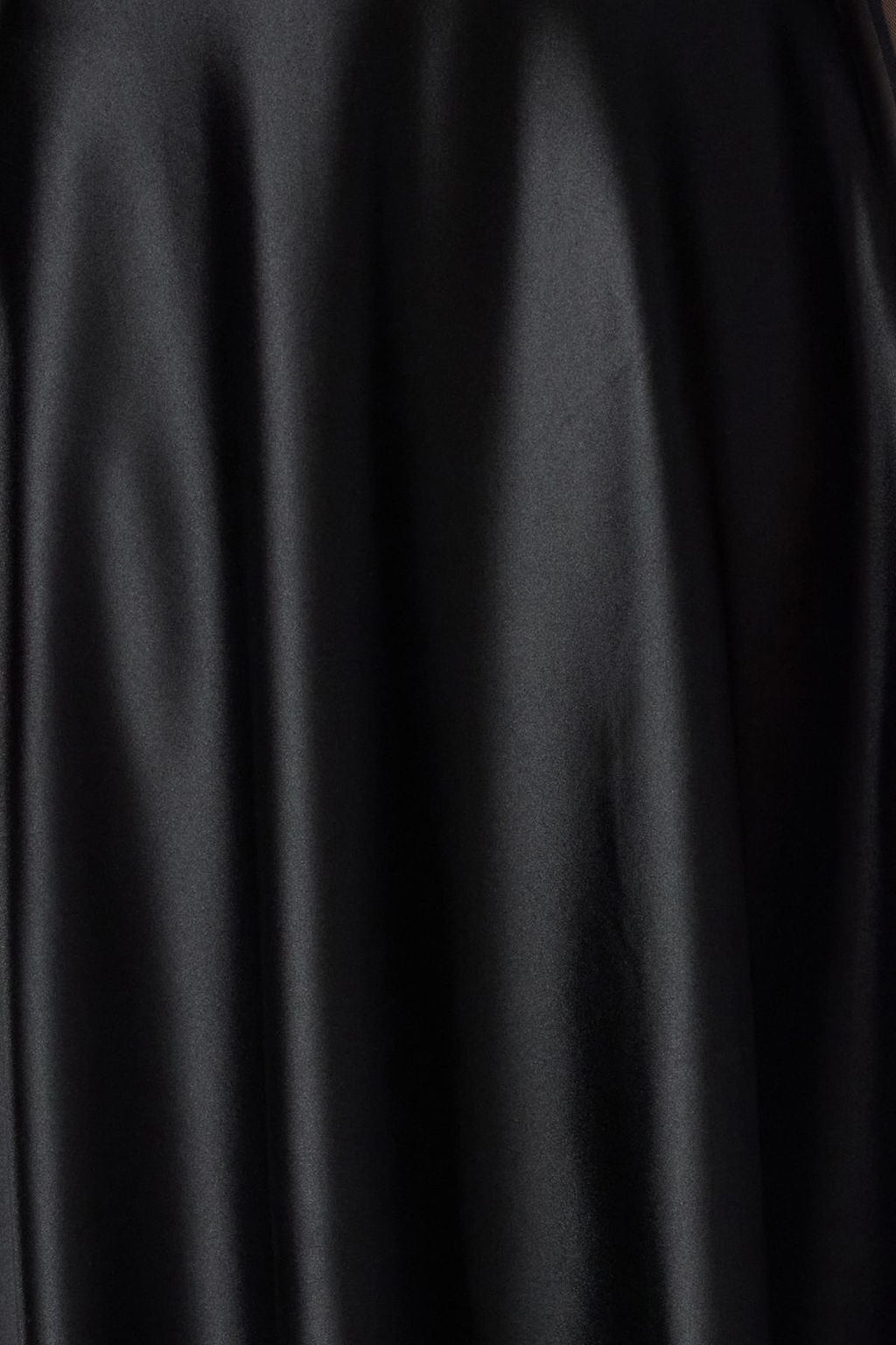 Siyah A Line/Can Form Maxi Saten Orme Etek TWOAW25ET00111