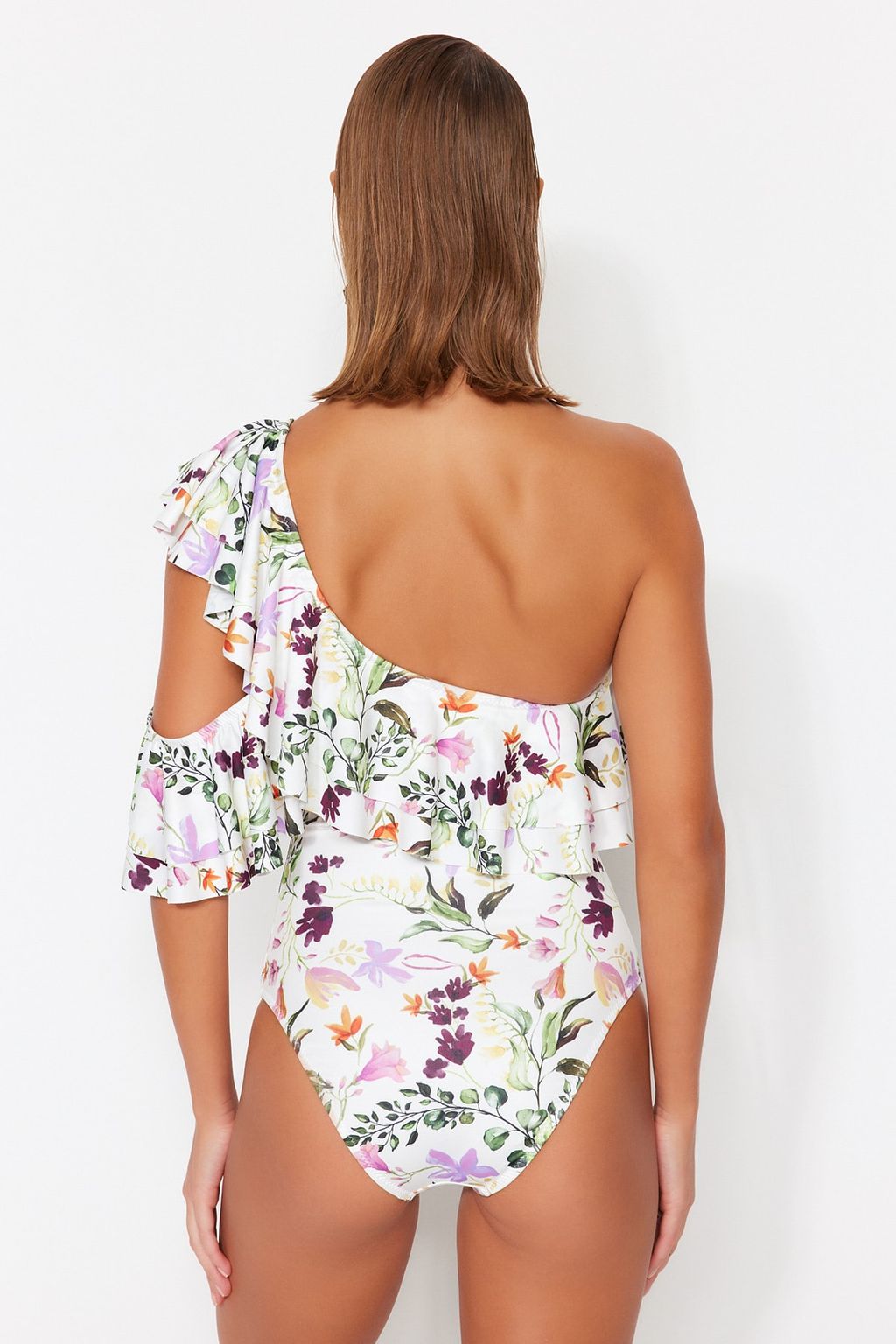 Cicek Desenli Tek Omuz Volanl? Normal Paca Mayo TBESS23MA00027