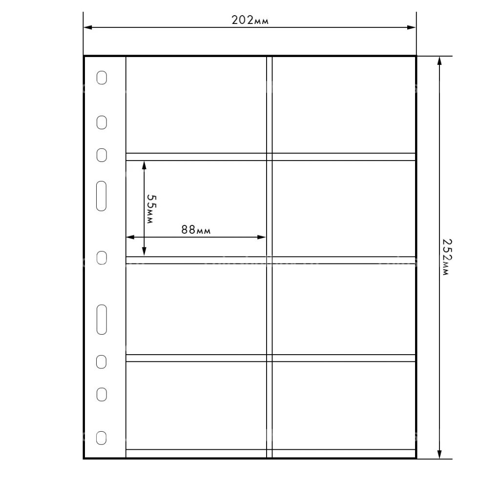 Лист на 8 ячеек под телефонные карты формат Optima 4 VC LEUCHTTURM 328118
