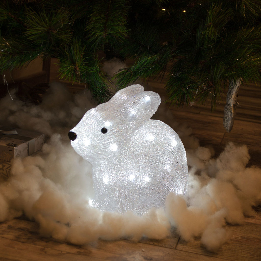 ULD-M2724-032/STA WHITE IP20 RABBIT Фигура светодиодная Кролик, 33*26см, 32 светодиода. Белый свет. Провод прозрачный. TM Uniel