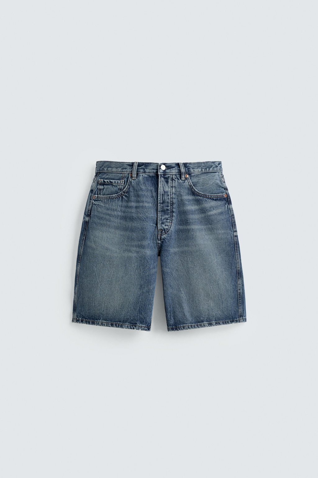 BERMUDA DENIM STRAIGHT FIT / Azul - Zara фото 8